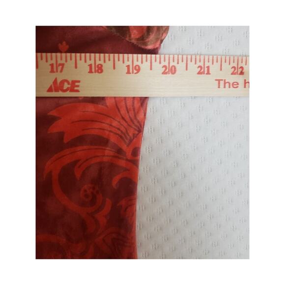 Lily by Firmiana Burnout Velvet Orange Short Sleeve V Neck Tunic Top. Size M NWT - Picture 3 of 9